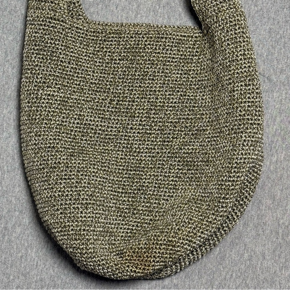 The Sak 120 Hobo Bag Women Tan Brown Knit Crochet Large Shoulder Bag Boho Pocket - Picture 9 of 12